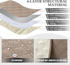 Genina L Shape Couch Cover, Sectional Couch Chaise Covers, Waterproof Washable - Image 4