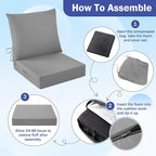 IASEAHK Outdoor Seat Cushion Set, Waterproof & Fade Resistant Patio Chair - Image 8