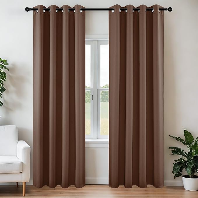 Joydeco Blackout Curtains 120 inches Long 2 Panels Set, Thermal Insulated Long by JOYDECO