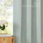 NICETOWN Sage Green Linen Kitchen Curtains 36 inch Length, Decorative Thick - Image 7