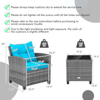 COSTWAY 3PCS Patio Furniture Set, PE Rattan Wicker Sofa w/Washable Cushion and - Image 4