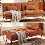COMHOMA 72″ Futon Sofa Bed, Convertible Fabric Futons Couch by ComHoma