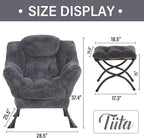 Tiita Lazy Chair with Ottoman, Modern Large Accent Lounge Chair, Leisure Sofa - Image 4