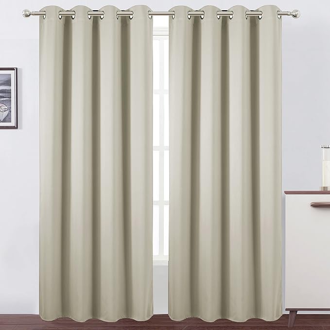 Light Beige Thermal Blackout Curtains/52 x 108 Inch/Set of 2 Panels Room by Lemomo