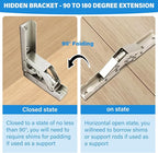 2 Pack Locking Hinge 0°-90°-180°, Folding Table Brackets, Heavy Duty Folding - Image 5