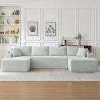 134 Inch Modular Sectional Sleeper Sofa, Boneless Cloud Couch by HANXIN