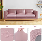 Fuloon Faux Leather Couch Cushion Slipcover, Waterproof Stretch Covers - Image 5