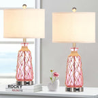 Ruzectt 25.5" Coastal Glass Table Lamps Set of 2, 3-Way Dimmable Touch Control - Image 8