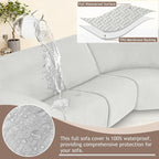 ALIECOM 100% Waterproof Recliner Sectional Couch Covers L Shape Stretch Corner - Image 4