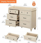 WAMPAT 6 Drawers Dresser for Bedroom, Elegant Wooden Chest of Drawers Kids - Image 2