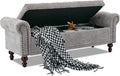 SOFTHION 58.1" Storage Bench Upholstered Chenille End of Bedroom Bed Bench by SofthionDesign