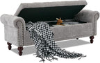 SOFTHION 58.1" Storage Bench Upholstered Chenille End of Bedroom Bed Bench by SofthionDesign