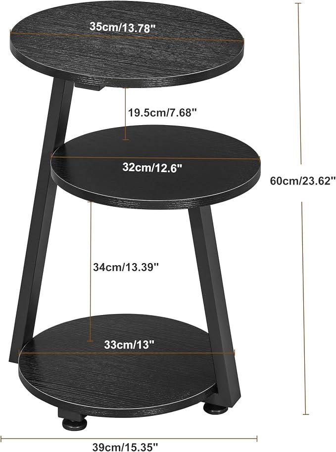 BEWISHOME Round End Table Side Table - Image 3