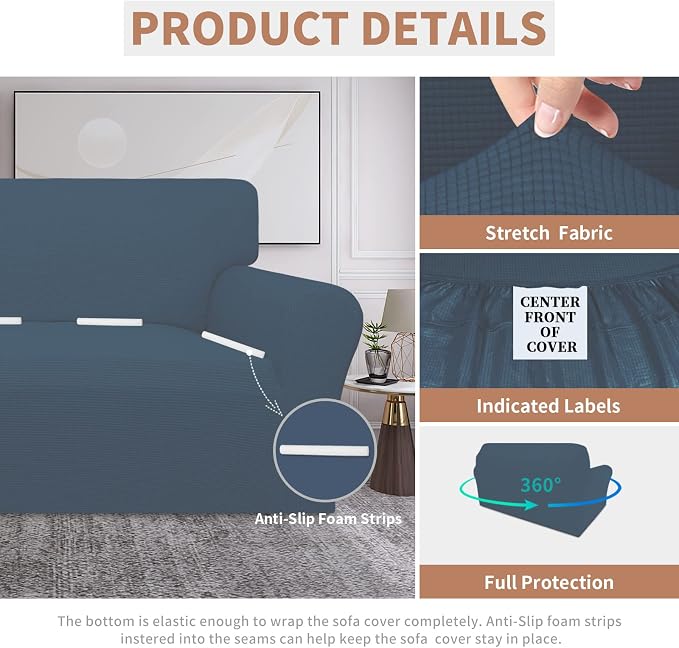 Easy-Going 100% Waterproof Loveseat Couch Cover Stretch Jacquard Sofa Cover | - Image 4