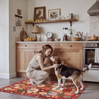 Red Floral Hallway Runner Rug 2x5 - Image 3