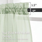 Light Green Sheer Curtains 84 Inches Long 2 Panels - Image 3