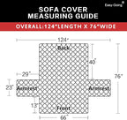 Easy-Going Reversible Couch Cover, 3 Cushion Sofa, Army Green/Beige | Machine - Image 6