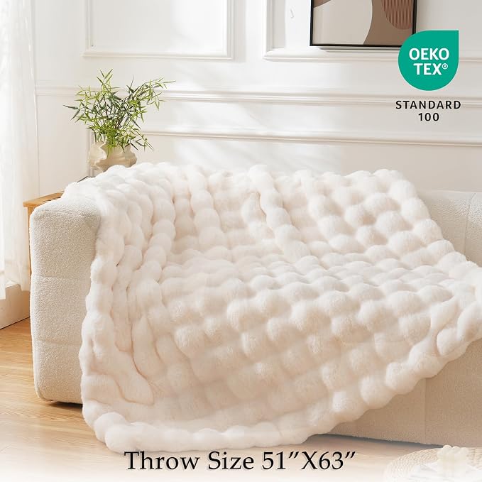 BENVWE Faux Fur Throw Blanket for Couch - Image 3