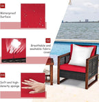 Tangkula 3 Pieces Patio Wicker Furniture Set, Rattan Outdoor Sofa Set - Image 7