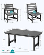 SERWALL Patio Dining Sets for 10 Person, HDPE Dining Set - Image 3