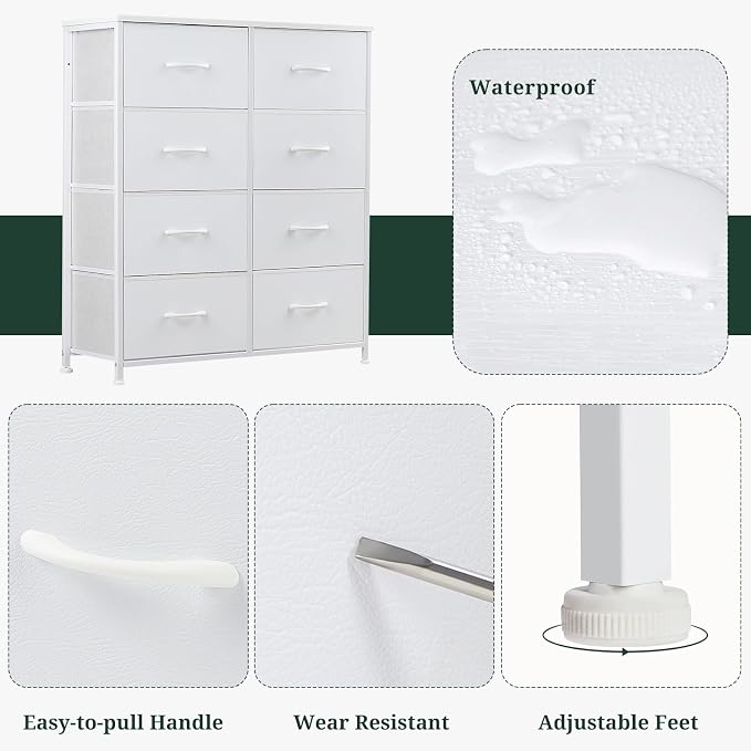 8-Drawer Dresser for Bedroom, Anti-Tip Tall Storage Organizer Chest of Drawers - Image 7