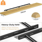 Fun Memories Floating Shelves for Wall, 72 Inch Long Set of 2 Rustic Wood Wall - Image 4
