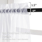 2 Pack White Sheer Curtain Panels - Image 3