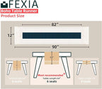 FEXIA Boho Blue Table Runner 90 Inches Long - Image 2