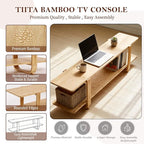 Tiita Bamboo TV Stand for 55 Inch TV, Entertainment Center - Image 3