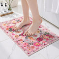 Pink Floral Entry Door Mat 24x17 inch by WelcometoBabovid