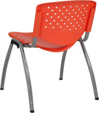 Flash Furniture HERCULES -5 Pack 880 lb. Capacity Orange Plastic Stack Chair | - Image 10