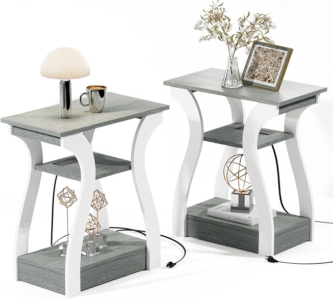FROMJBEST End Tables Living Room Set of 2, Nightstand by FROMJBEST