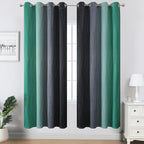 Black and Green Ombre Blackout Curtains 72 Inches Long | Gradient Color Curtains - Image 2