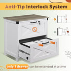 DEVAISE 2 Drawer File Cabinet, Lateral Wood Filing Storage Cabinet - Image 8