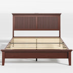 Lifezone Queen Bed Frame with Headboard, Solid Wood Bed Frame Queen Size with - Image 12