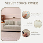 Velvet Couch Cover, Plush Sectional Sofa Cover Washable, Anti Slip Sofa - Image 2