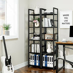 NUMENN 5 Tier Slim Bookshelf, Tall Bookcase Shelf Storage Organizer, Modern - Image 4