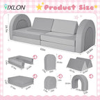 12 Pcs Modular Kids Play Couch, Toddler Couches That Fold Out, Plush Foam Chair - Image 2