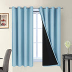 Yakamok Sky Blue 100% Blackout Curtains 63 Inches Long 52" Wide 2 Panel | by Yakamok