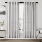 Grey Linen Curtains 80 Inches Length by Nanspring
