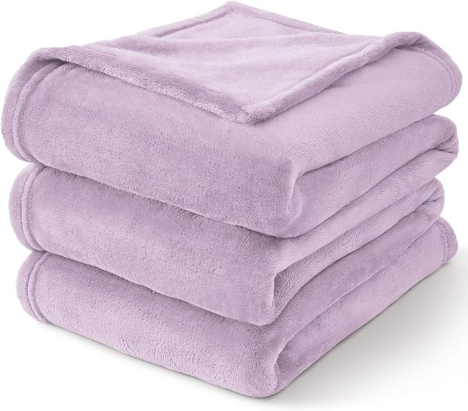 BEDELITE Fleece Blanket Soft Plush King Size Bed Blanket Lilac 108"x90" | Ultra - Image 7