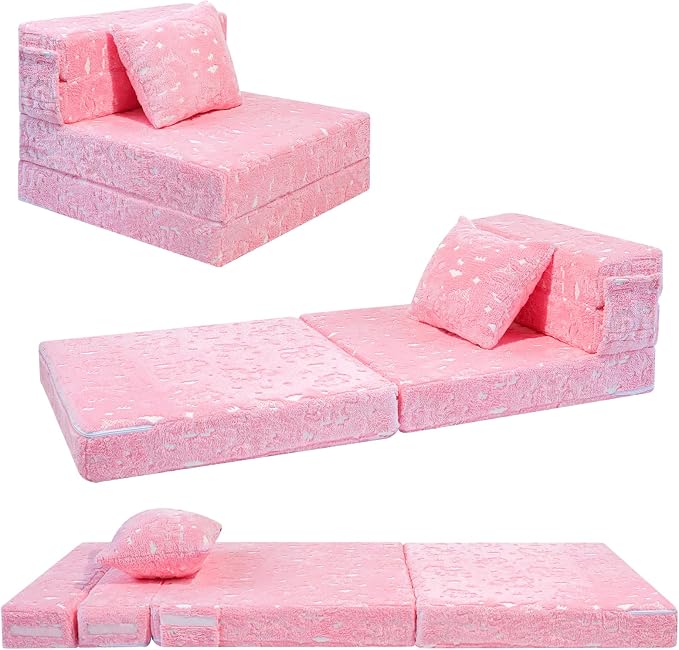 MeMoreCool Glow Pink Unicorn Tri-fold Sofa Bed by MeMoreCool