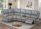 Yolsali Manual Reclining Sectional Sofa Set, 5 Seats 1+1+3 Leather Reclining by SavortheHappyMoments