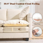 Loveseat Sofa Cloud Sofa Couch 50'', Modern Loveseats 2 Seat Couch 27" Deep Seat - Image 4