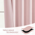 MIULEE Light Pink Back Tab Blackout Curtains 72x84 Inch Length 2 Panels Set | - Image 7