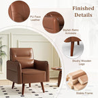 Bonzy Home Mid-Century Modern Faux Leather Accent Chair Set of 2 - Image 5