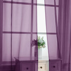 Plum Sheer Curtains 63 Inches Long 2 Panels - Image 5