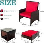 5 Pieces Outdoor Patio Wicker Chairs - Image 2