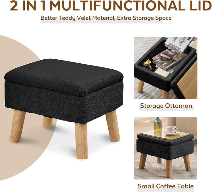 Storage Ottoman, Small Foot Stool Ottoman - Image 5