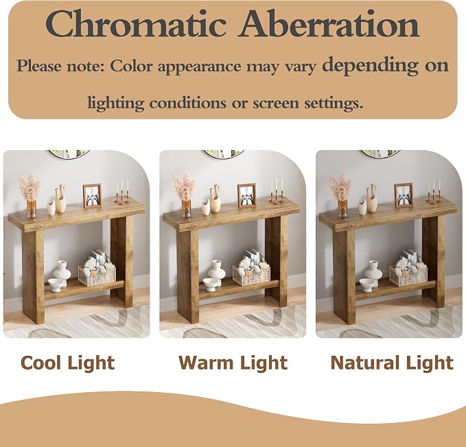LIFECHOVY Farmhouse Wood Entryway Table Narrow Console Tables - Image 4